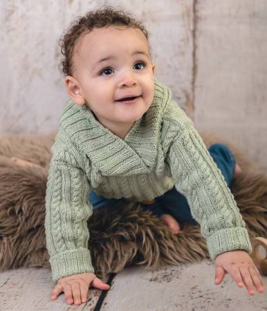 Children's Cotton Cable Hoodie knitting pattern in DK - Emu 3014
