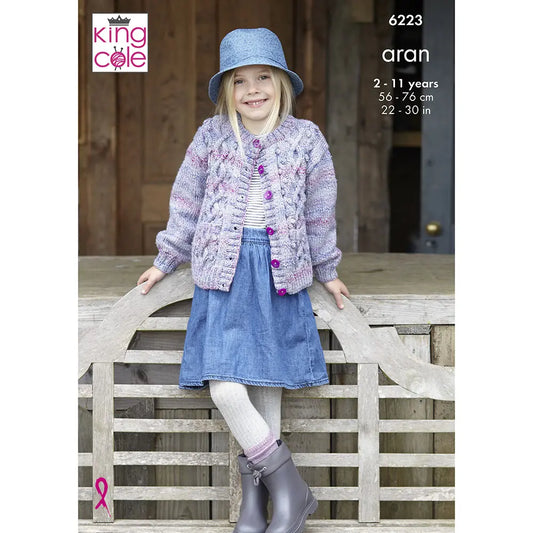 Children's Jackets knitting pattern aran - King Cole 6223