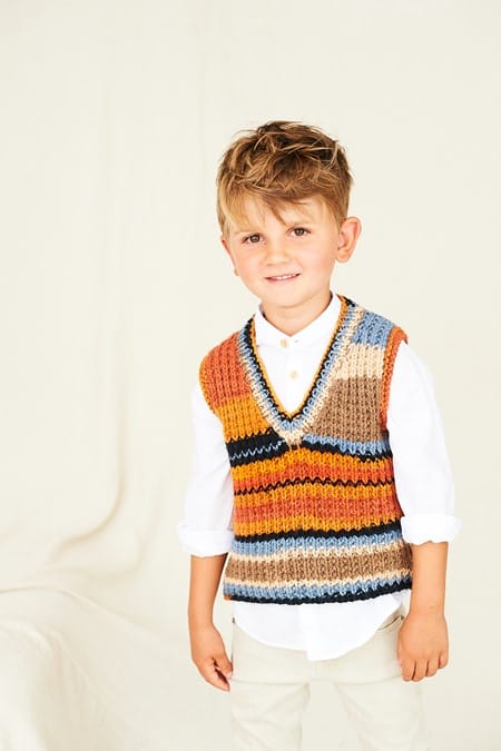 Children's Sweater and Tank Top in knitting pattern in chunky - Stylecraft 10045