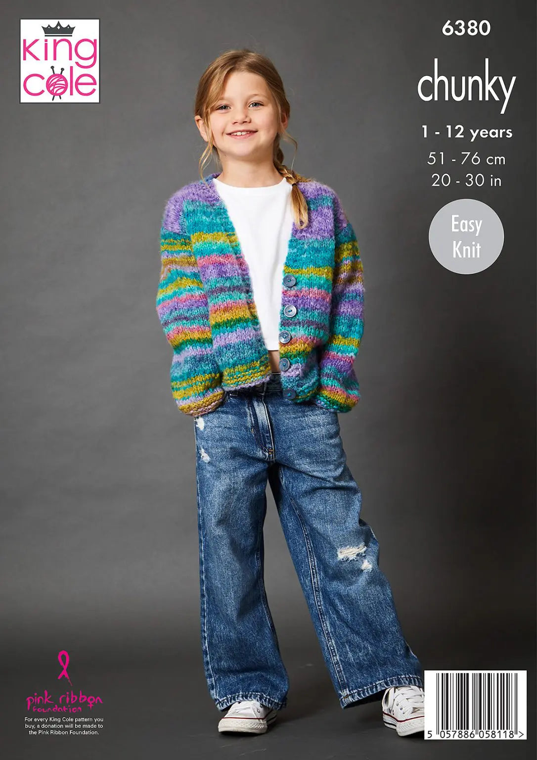 Children's Sweater, Cardigan & Tank Top knitting pattern chunky - King Cole 6380