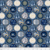 Christmas baubles in blues and whites with accents of gold - Christmas Shimmer by P & B Textiles