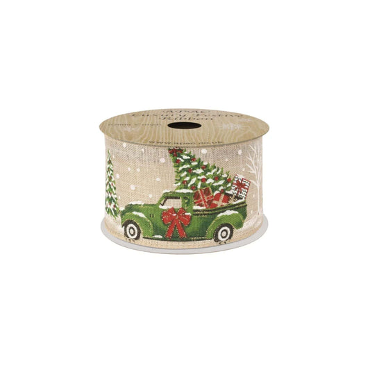 hessian ribbon Christmas Tree Hessian Ribbon - 63mm