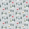 Snow Day on blue brushed cotton flannel - Lewis & Irene