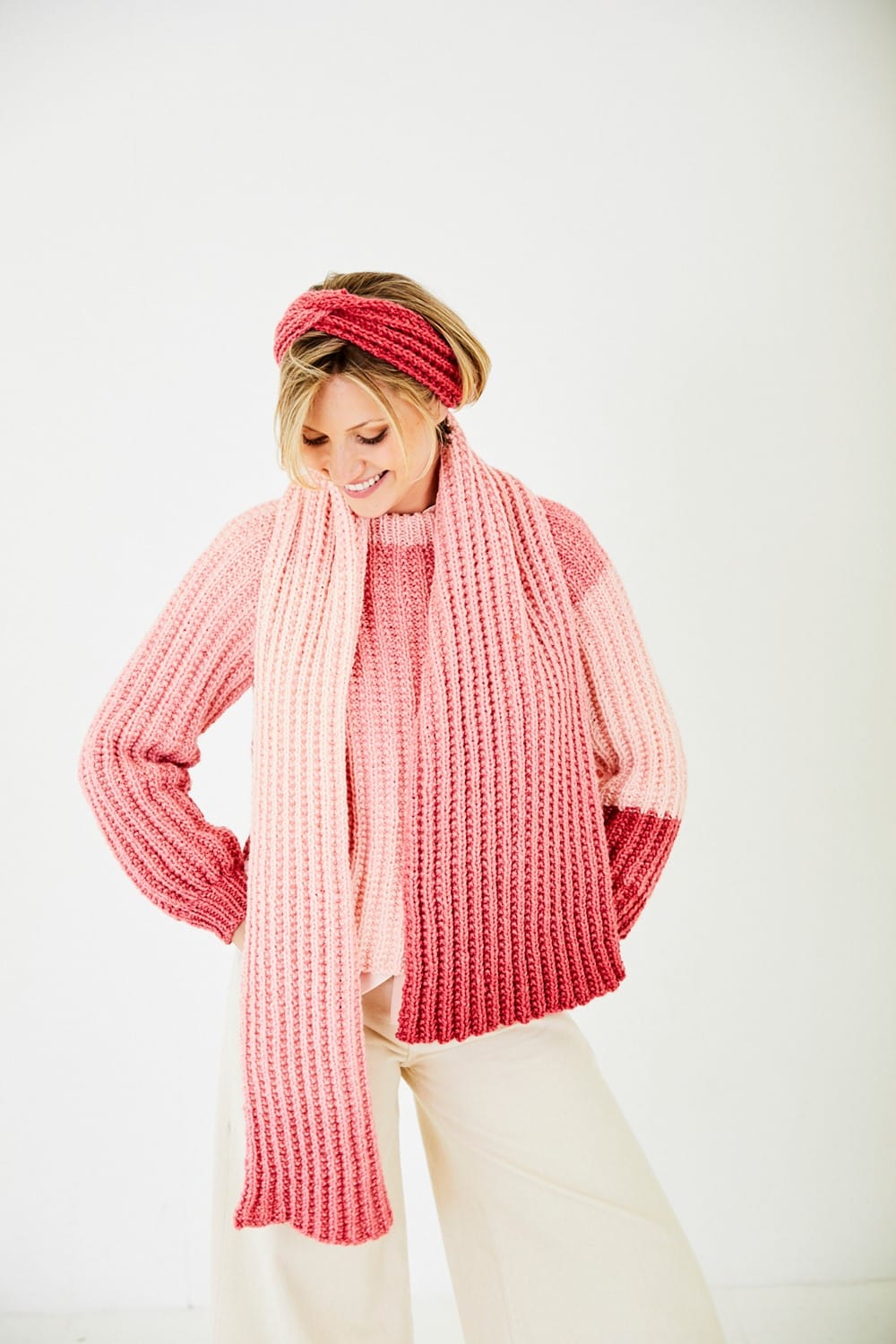 Chunky sweater and scarf knitting pattern - Stylecraft 10187