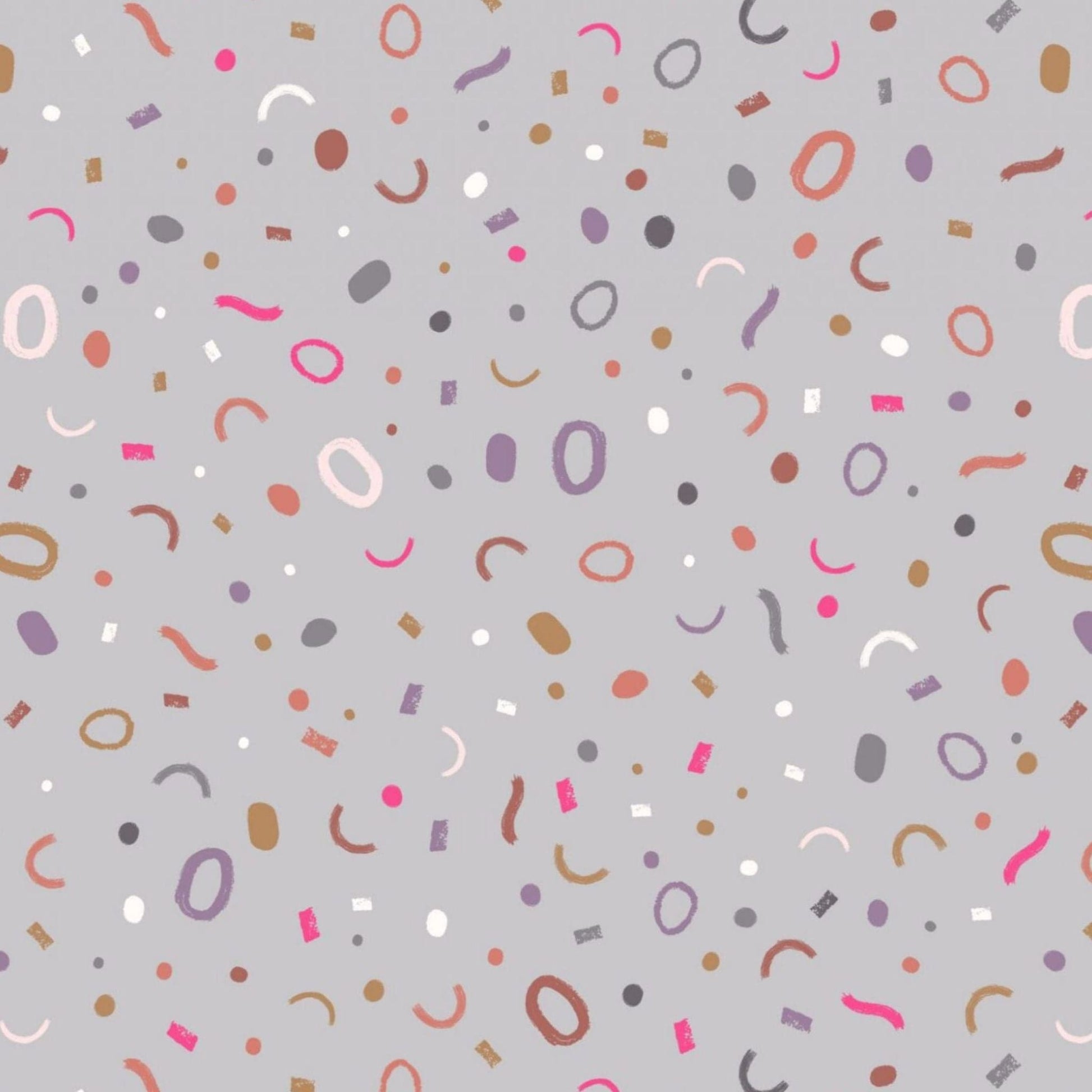 Fabric Confetti on grey cotton fabric - The Dreamer by Lewis & Irene