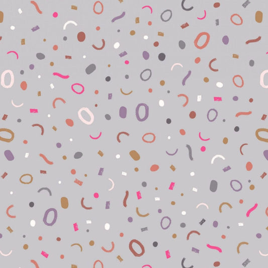 Fabric Confetti on grey cotton fabric - The Dreamer by Lewis & Irene