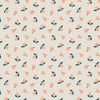 Tiny coral flowers on cream cotton fabric - Folk Floral by Lewis and Irene