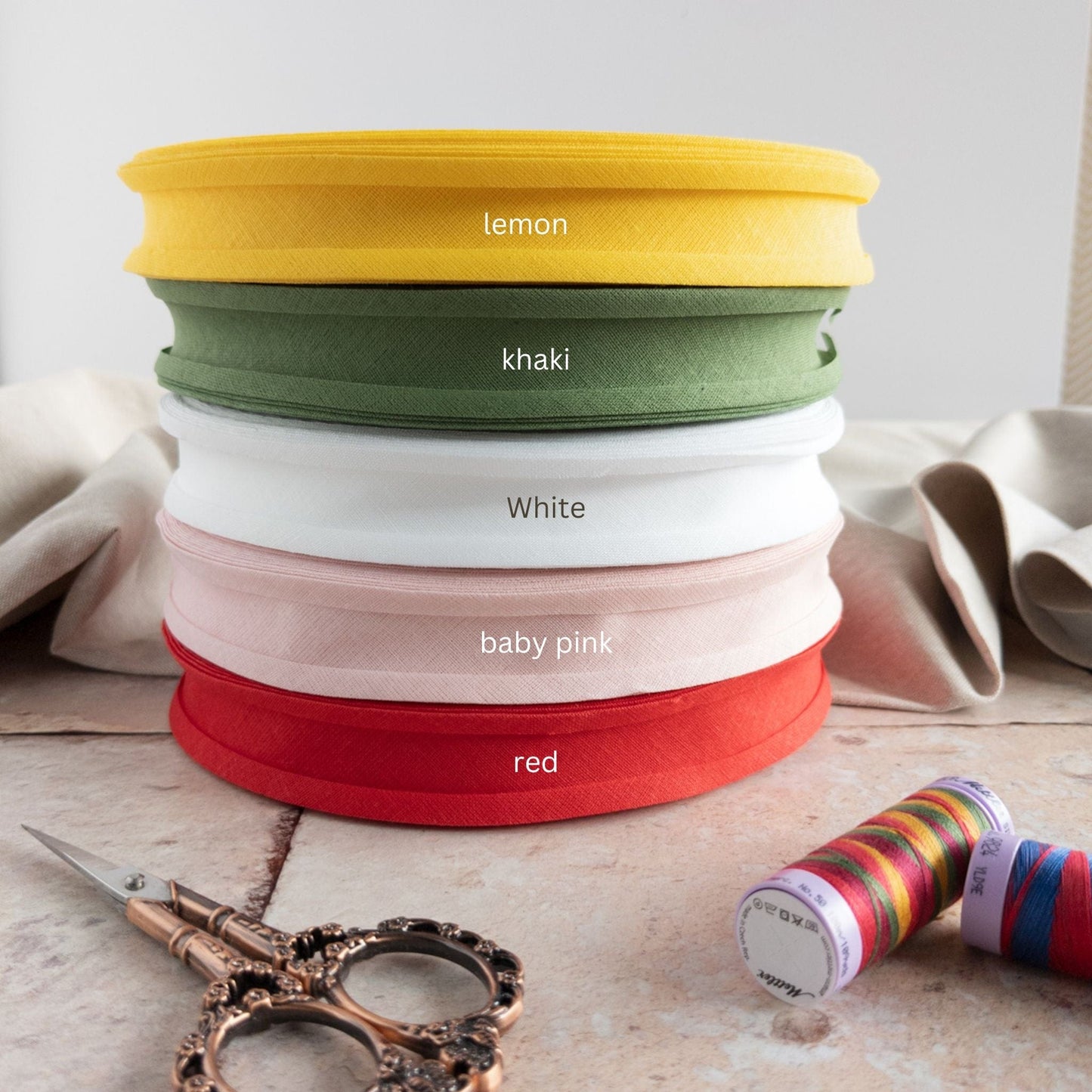 bias binding Cotton double folded bias binding - 1 inch/25mm - sold by the metre