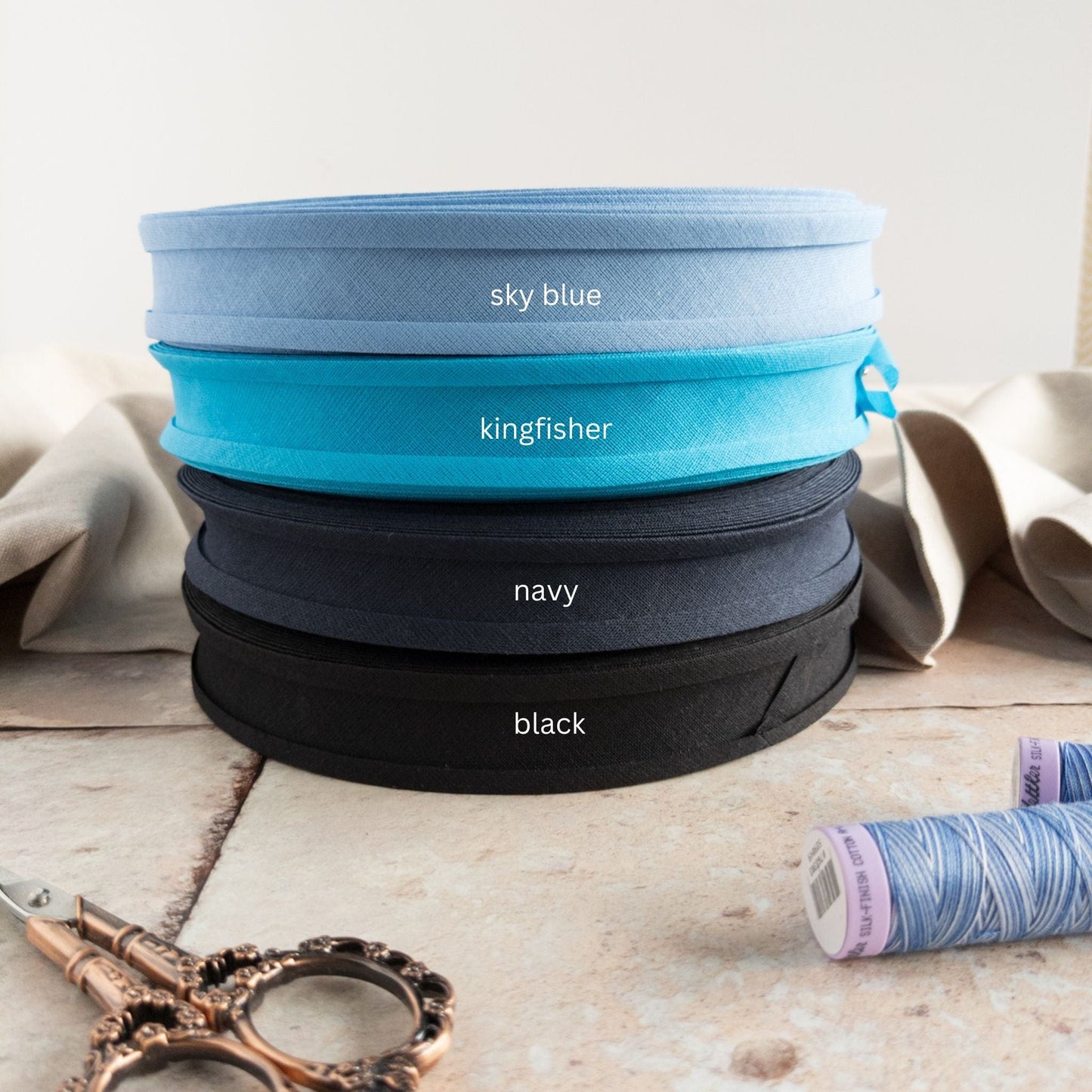bias binding Cotton double folded bias binding - 5/8 inch/16mm - sold by the metre
