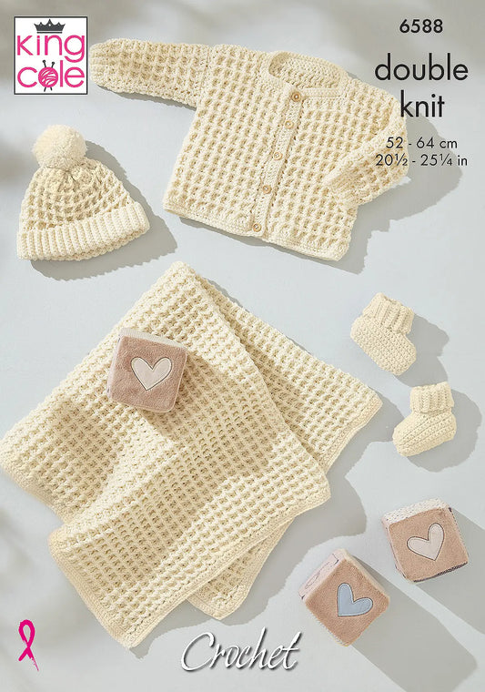 Crochet Baby Layette Pattern - King Cole 6588
