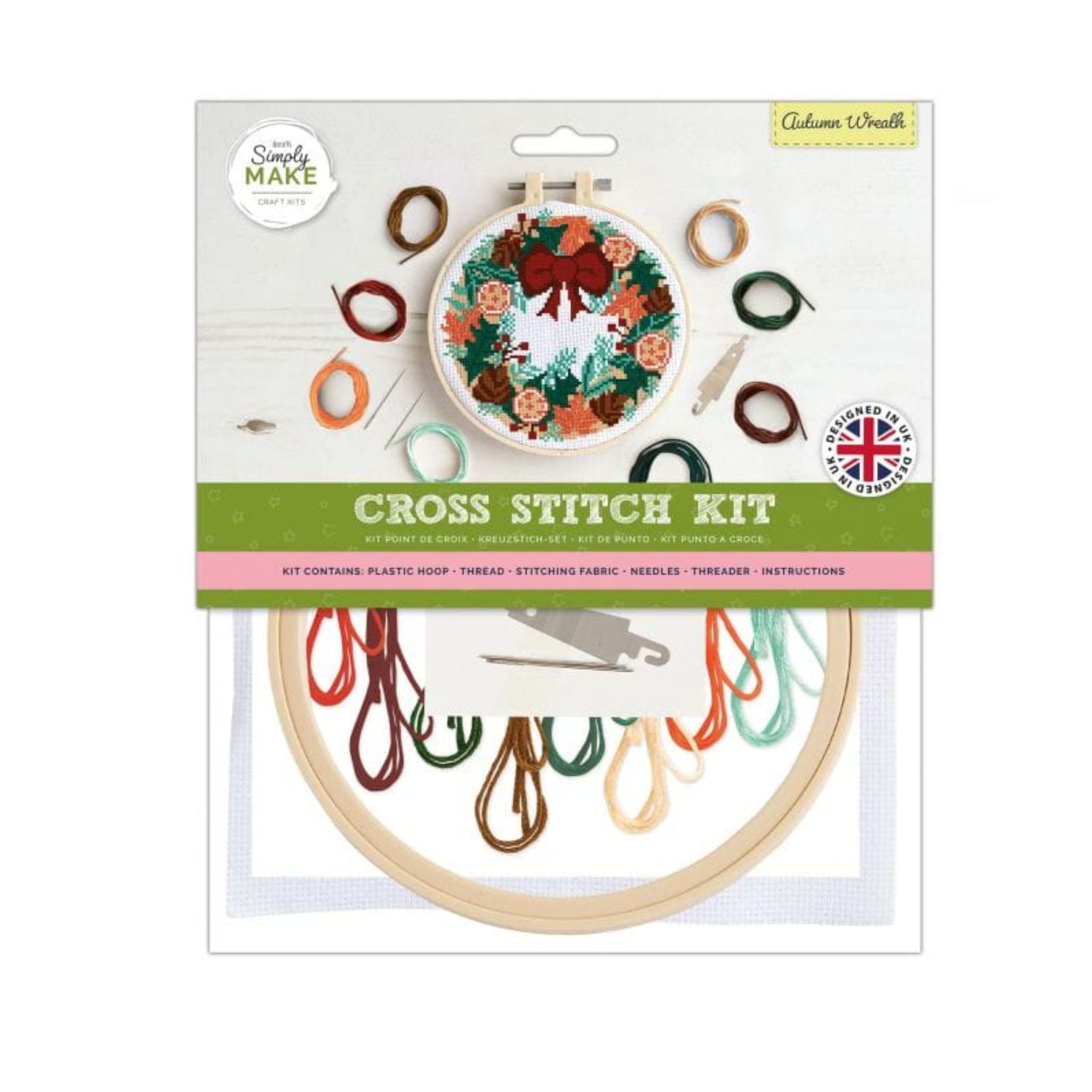 Cross Stitch Kit - Autumn Wreath - Simply Make