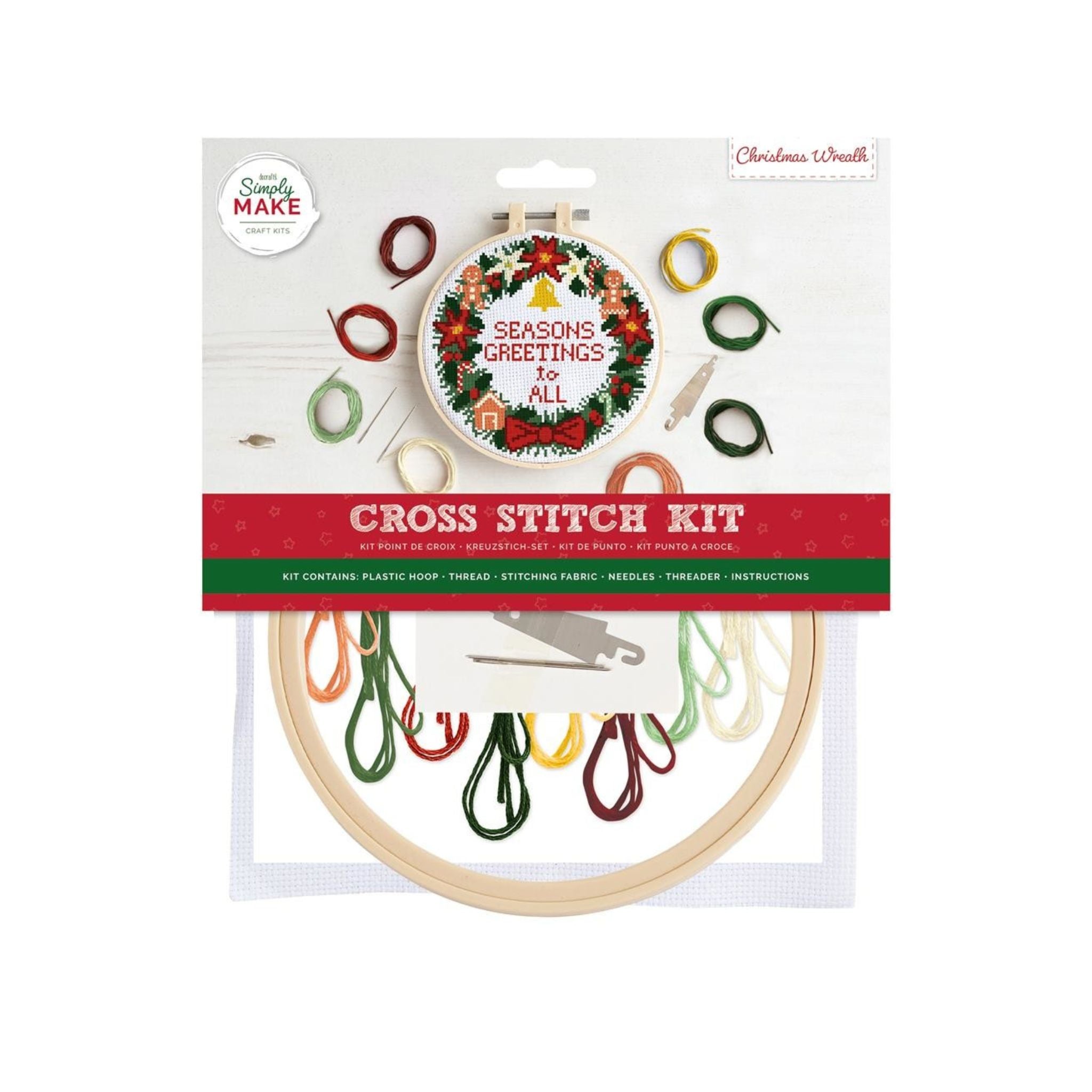 Cross Stitch Kit - Christmas Wreath - Simply Make