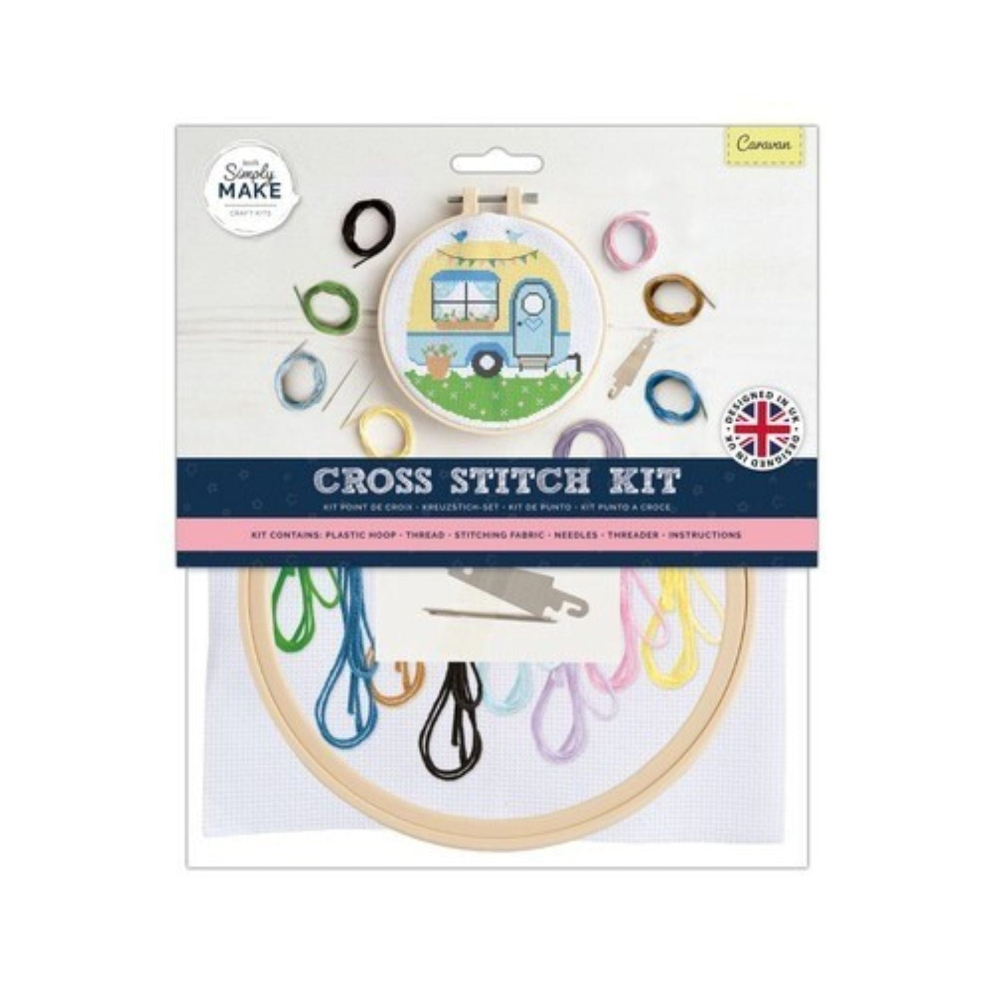 Needlecraft Kits Cross Stitch Kit - retro caravan - Simply Make