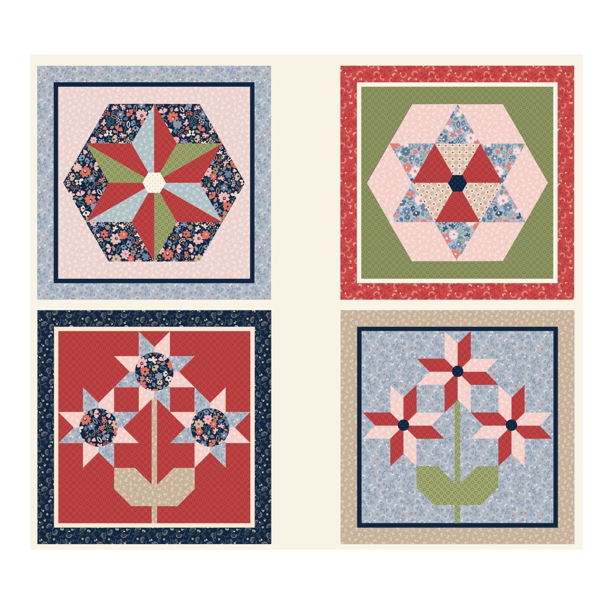 patchwork cushion panel - Grandmas Quilts by Lewis & Irene