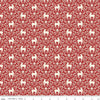 white deer on red damask fabric with forest foliage - Yuletide Forest by Riley Blake