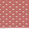 Fabric Deer on red damask cotton fabric - Yuletide Forest - Riley Blake