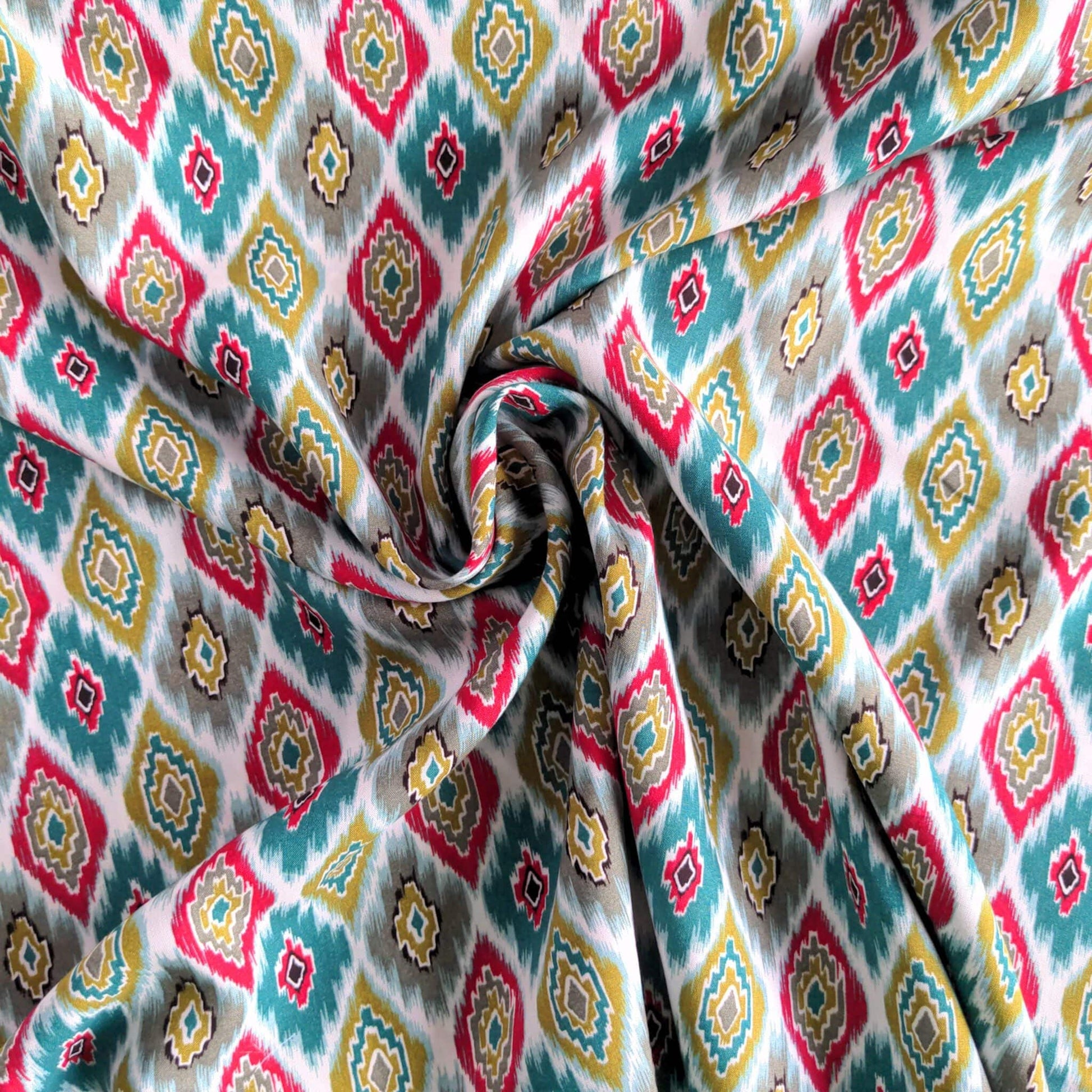 fabric Diamond geometric shapes on ananda viscose fabric
