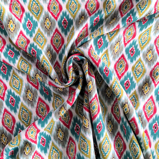 fabric Diamond geometric shapes on ananda viscose fabric