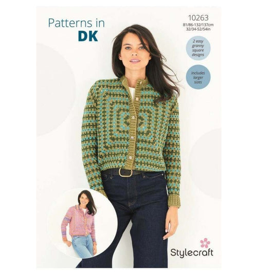 knitting-pattern DK-granny square crochet jacket - Stylecraft 10263