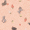 Fabric Donkeys on peach cotton fabric - Piggy Tales - Lewis & Irene