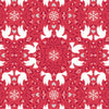 Doves on red cotton - 'Hygge Glow' in the dark - Lewis & Irene