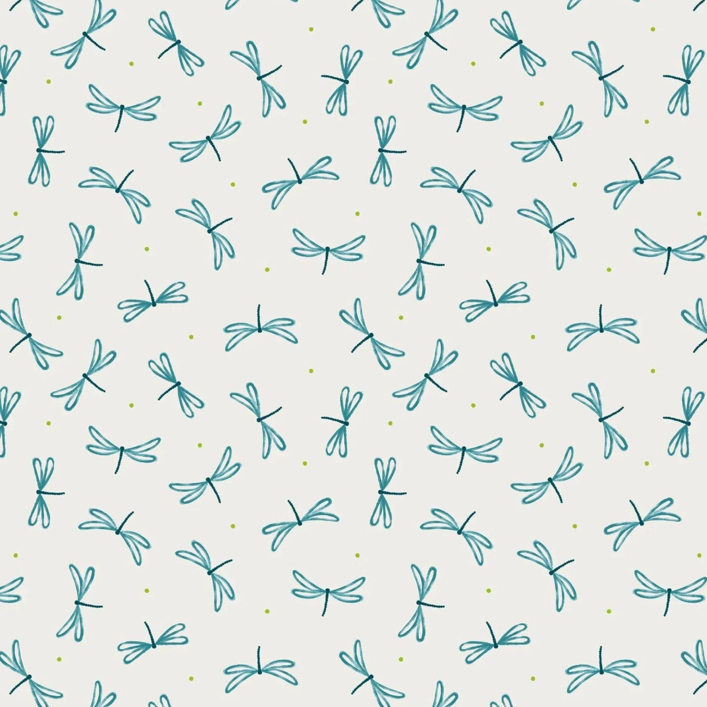 Fabric Dragonflies on cream fabric - On the Lake - Lewis & Irene
