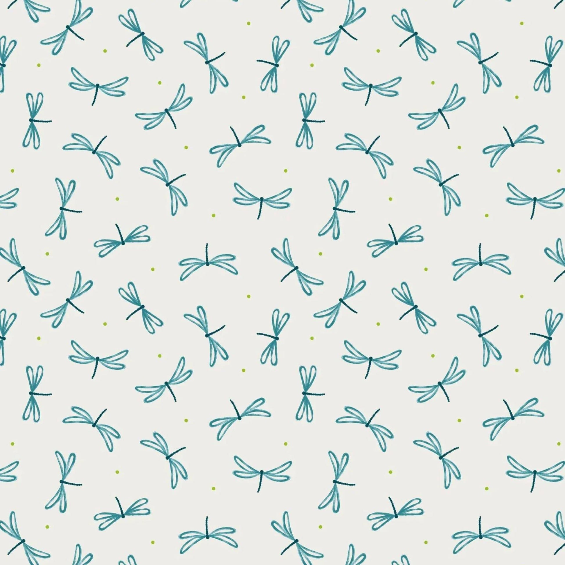 Fabric Dragonflies on cream fabric - On the Lake - Lewis & Irene