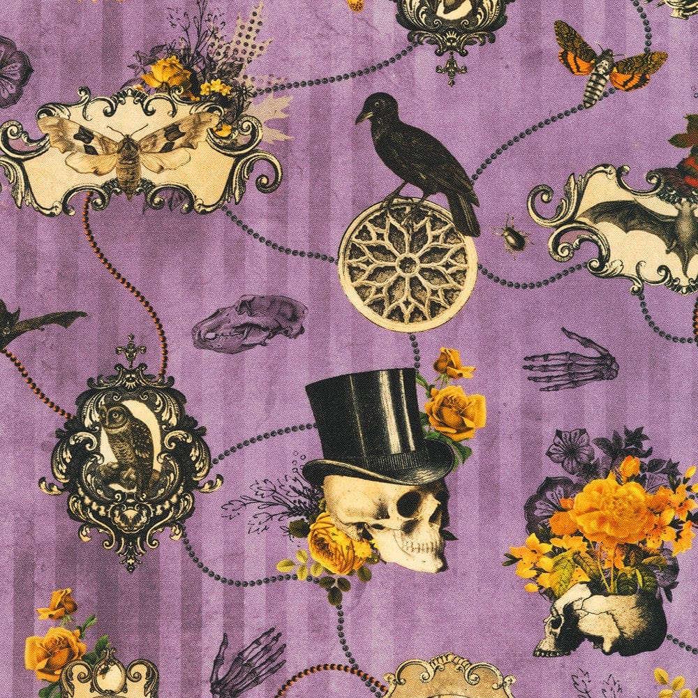 cotton fabric Dreadful Delights- Thistle - Robert Kaufman