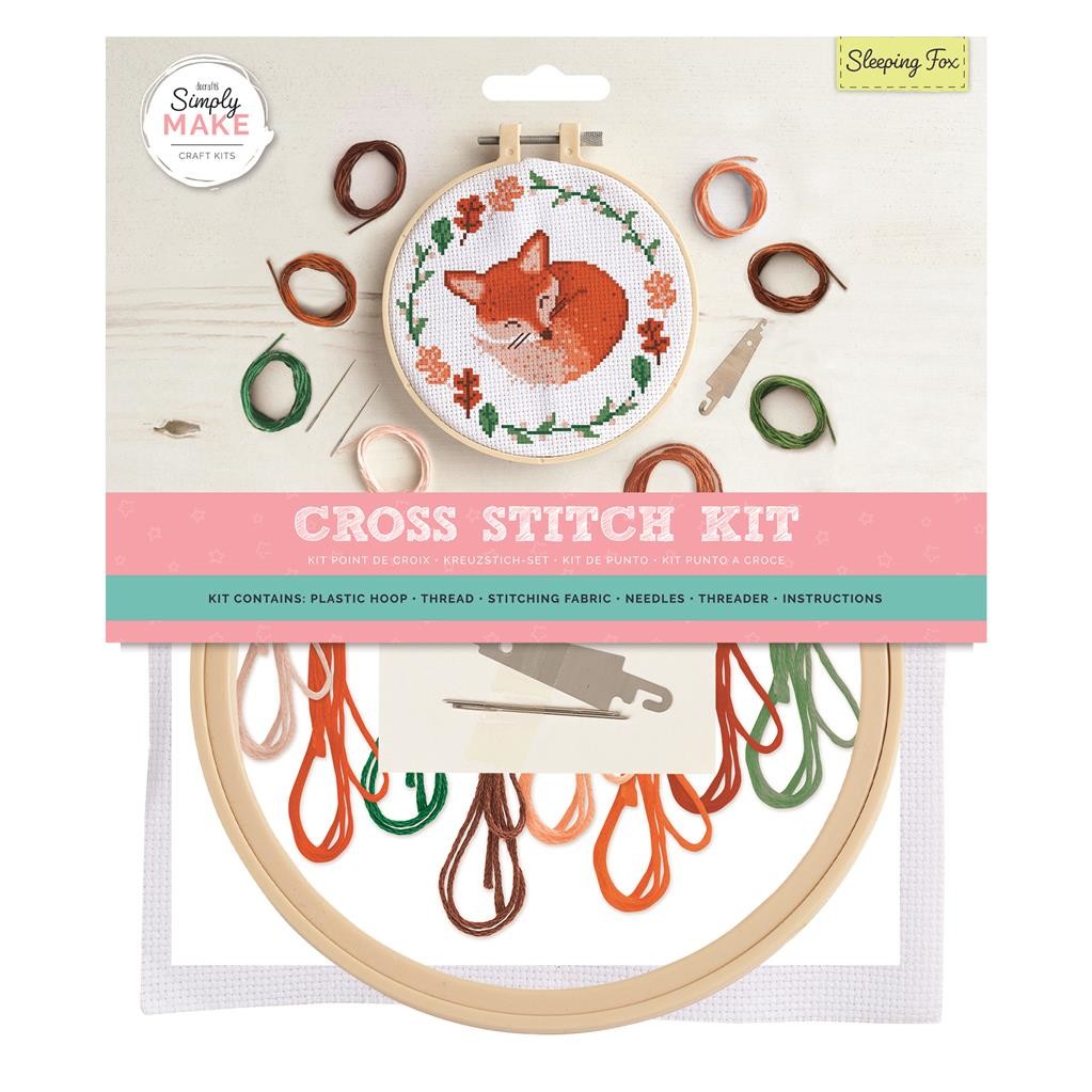 Cross Stitch Kit - Sleeping Fox  - Simply Make