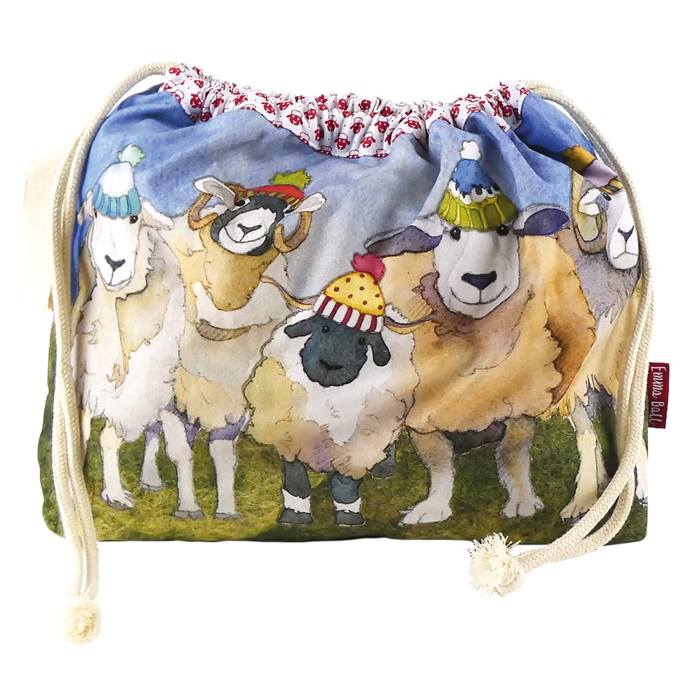 Emma Ball "Happy Sheep" drawstring bag