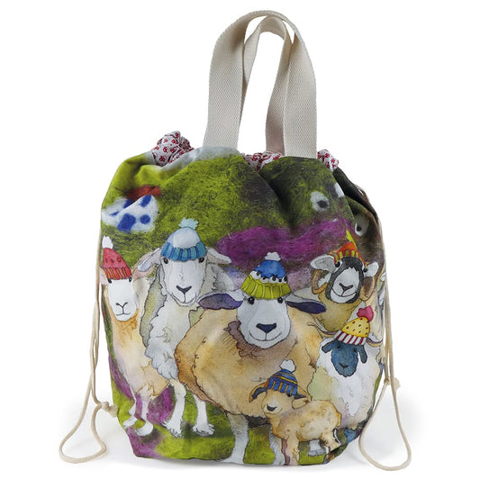 Emma Ball "Happy Sheep" large bucket bag
