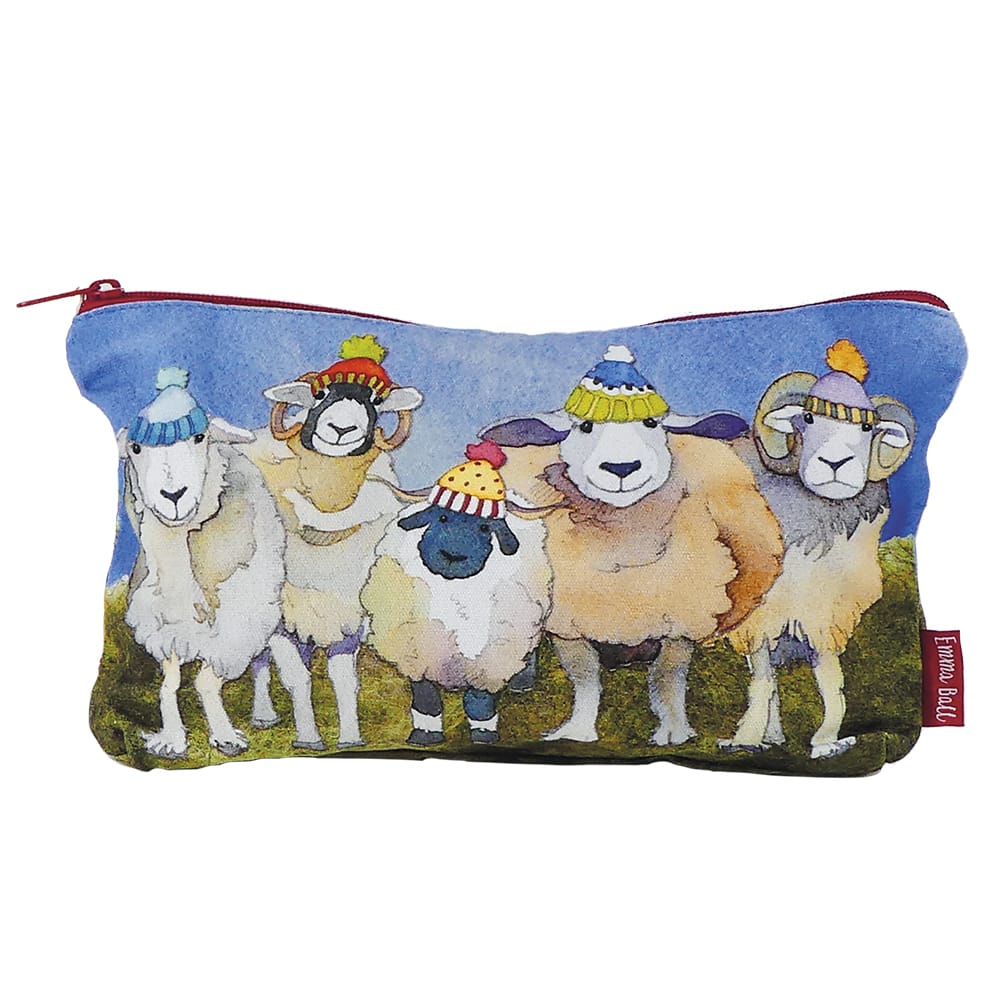 Emma Ball "Happy Sheep" zipped pouch
