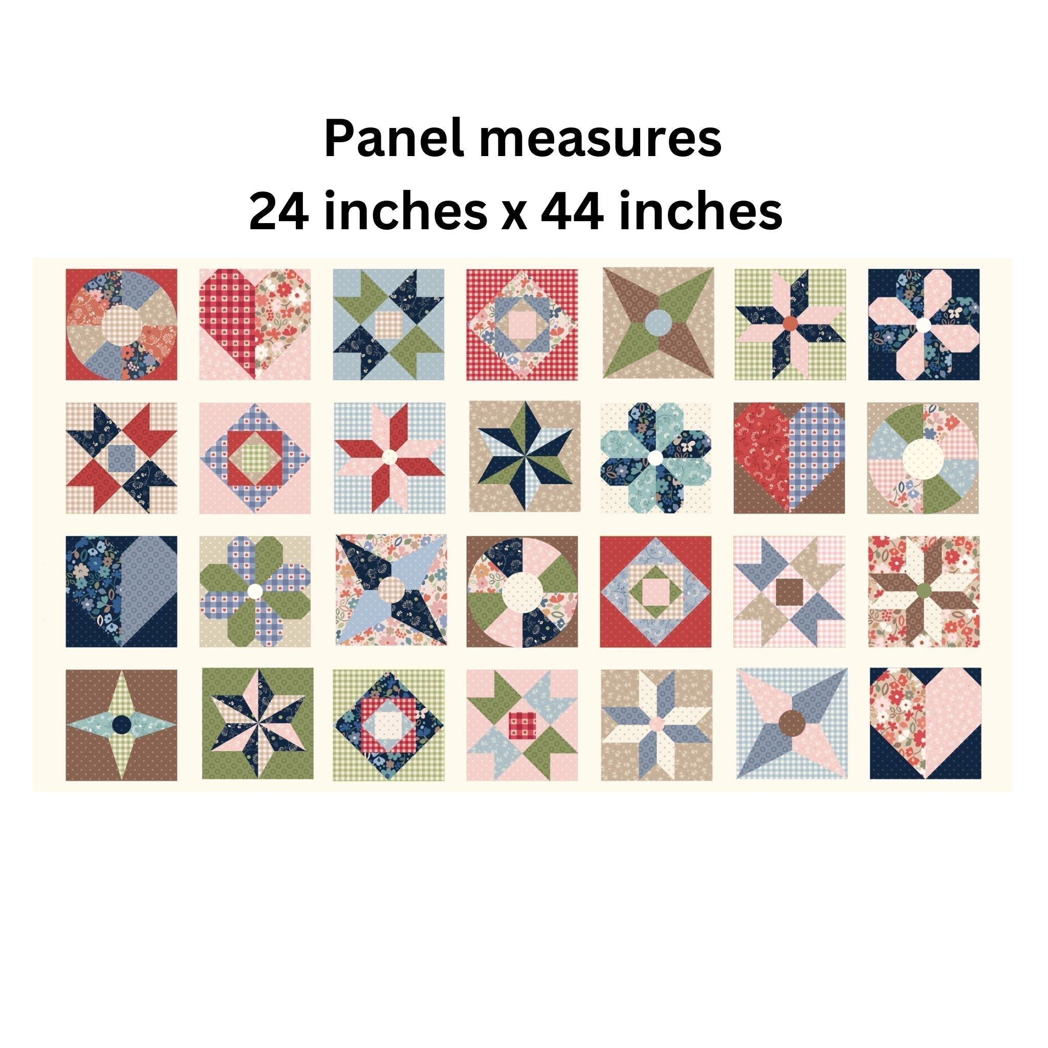 Patchwork fabric panel - Grandma's Quilts by Lewis and Irene