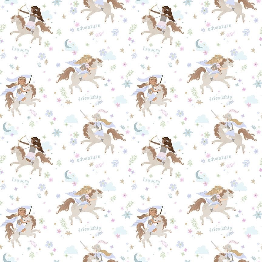 cotton fabric Fairy tale horses stampede - Rebel Knights - Dear Stella