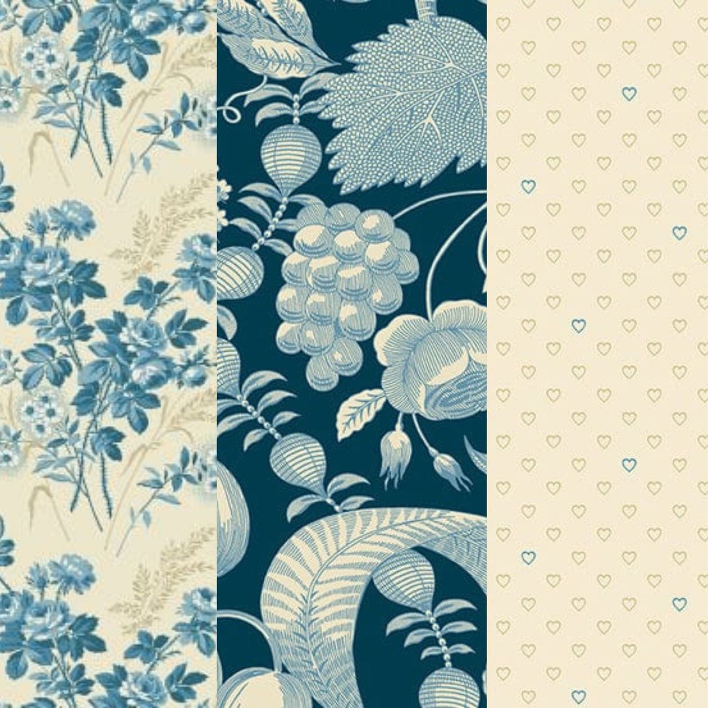 Fabric Fat Quarter Bundle - Blue Escape by Laundry Basket Quilts
