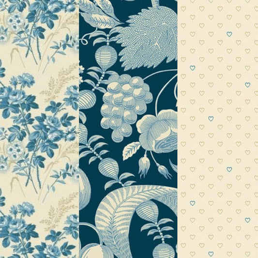Fabric Fat Quarter Bundle - Blue Escape by Laundry Basket Quilts