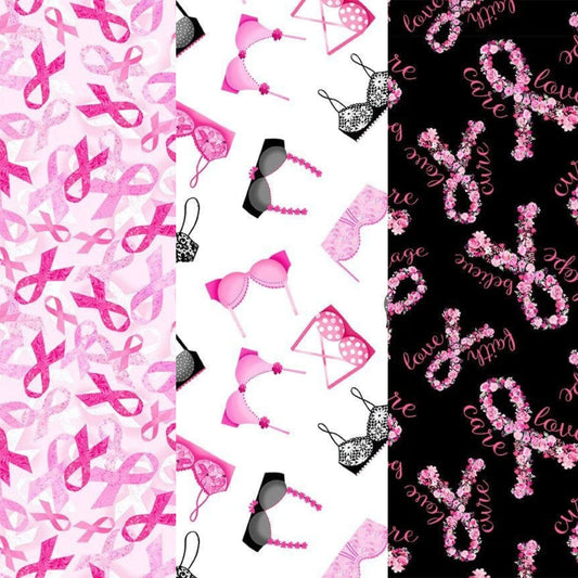 fabric Fat Quarter Bundle - Breast Cancer - Timeless Treasures