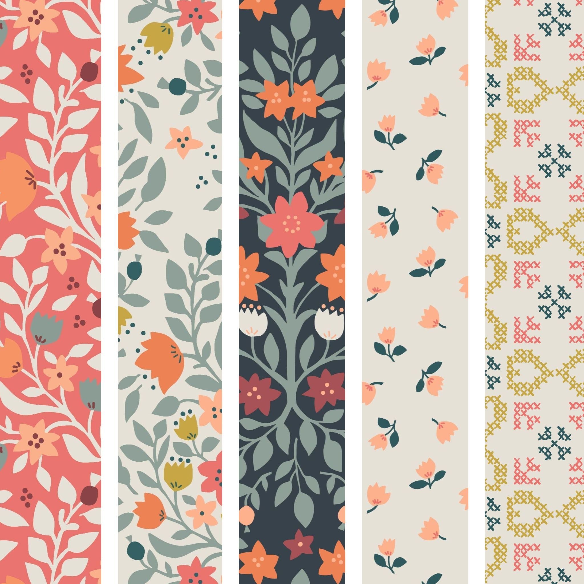 Fat Quarter Bundle - Folk Floral - Lewis & Irene