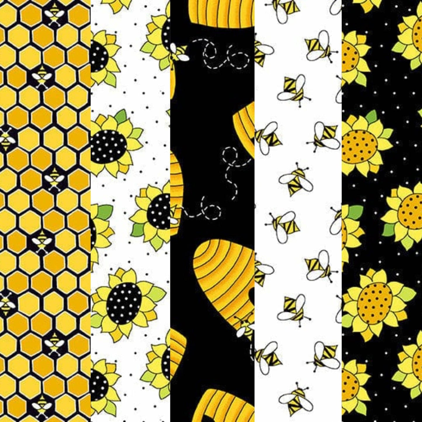 Fabric Fat Quarter Bundle - Sunflowers and Honey -Makower