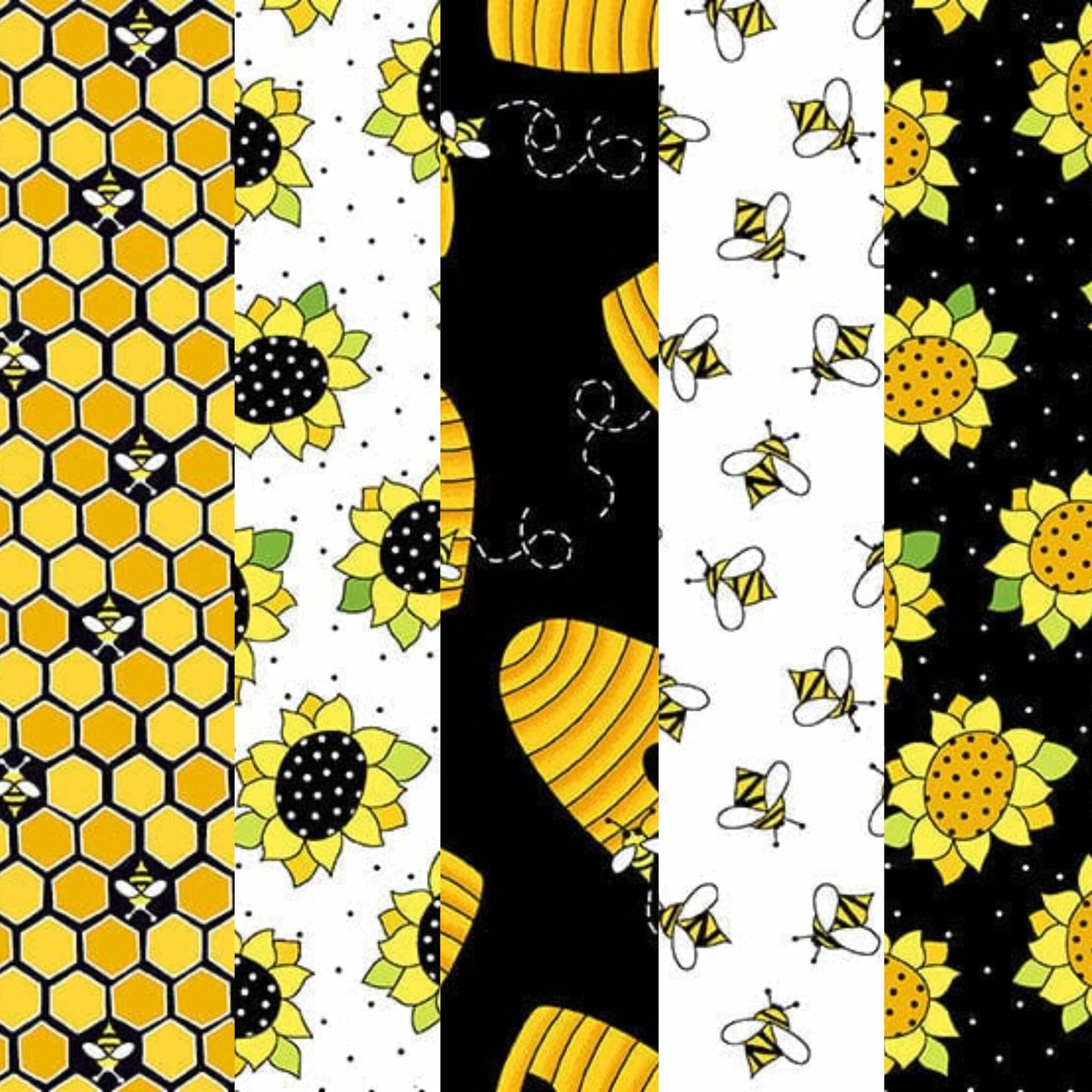 Fabric Fat Quarter Bundle - Sunflowers and Honey -Makower