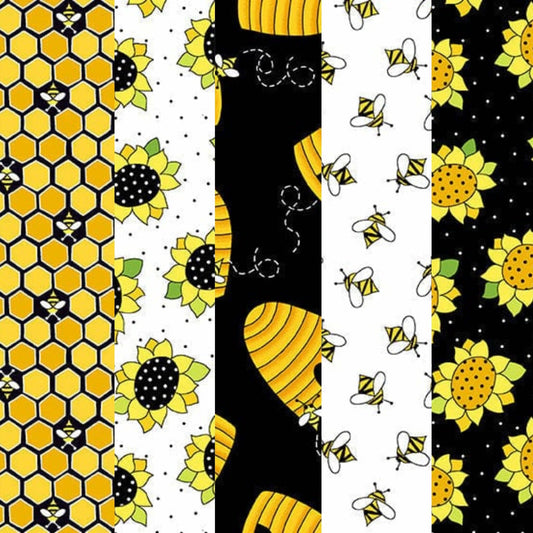 Fabric Fat Quarter Bundle - Sunflowers and Honey -Makower