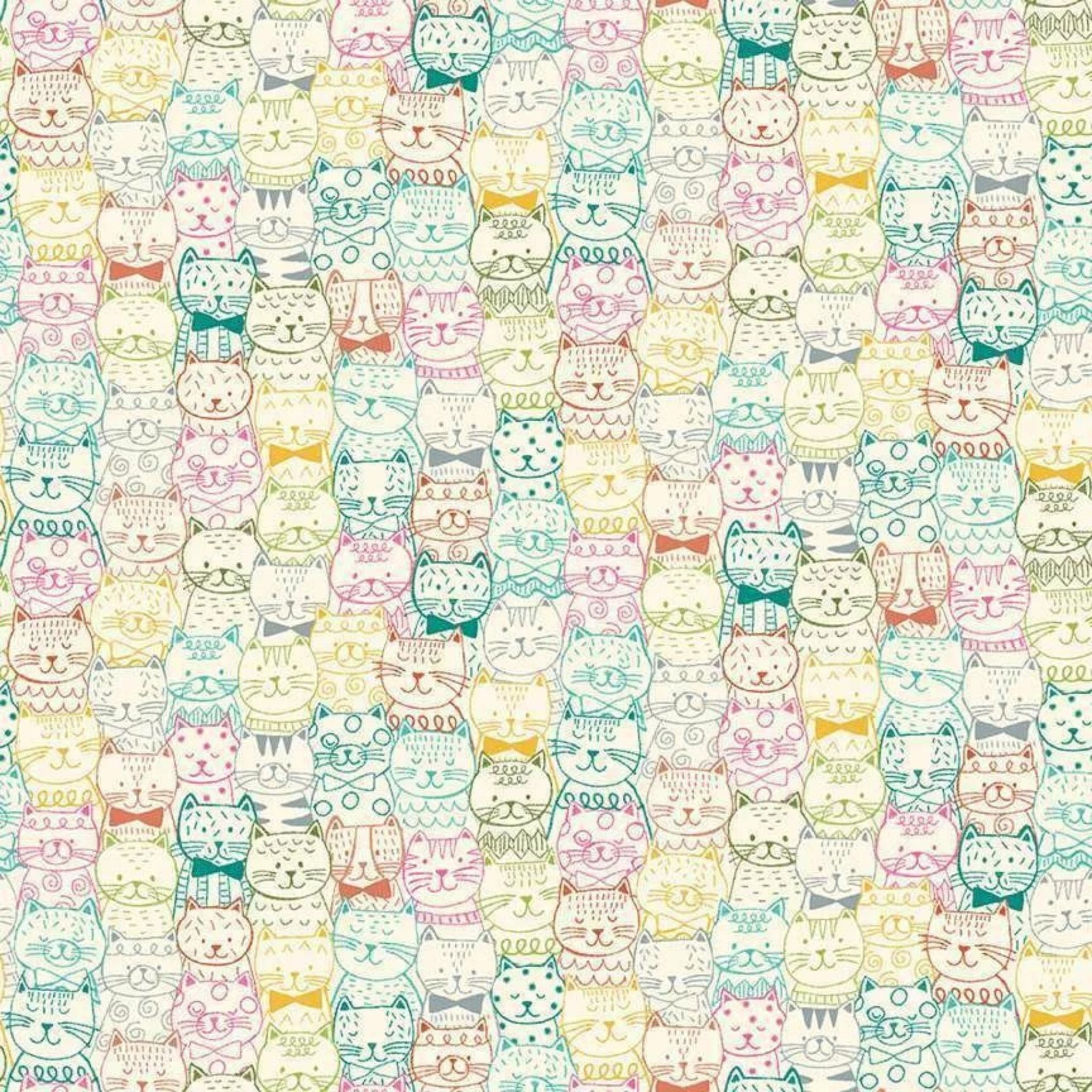 cotton fabric Fat Quarter Bundle - Whiskers - Makower