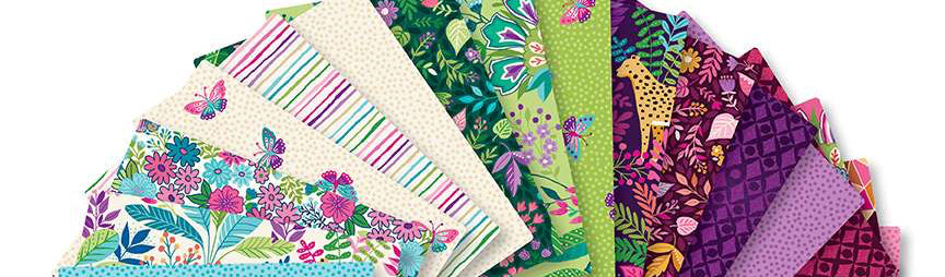 cotton fabric Fat Quarter Bundle x 25 - Tropica - Makower