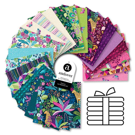 cotton fabric Fat Quarter Bundle x 25 - Tropica - Makower