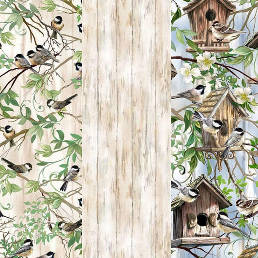Fabric Fat Quarter Bundle x 3 - Birdhouse - Timeless Treasures