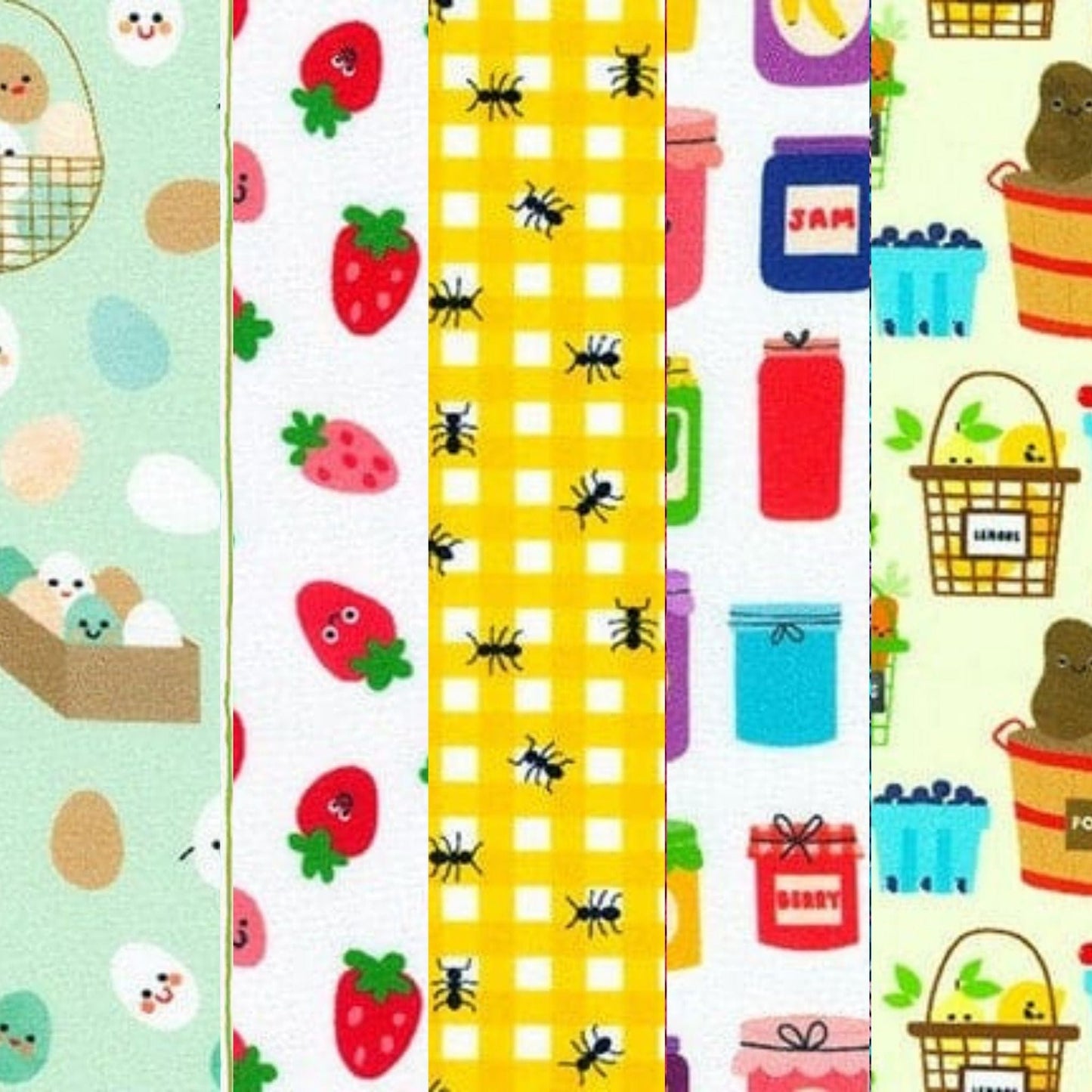 Fabric Fat quarter bundle x 5 - Farm to Table by Robert Kaufman