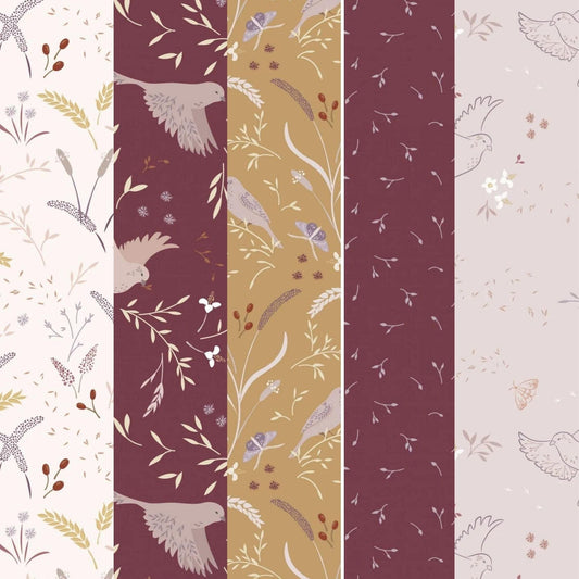 Fabric Fat quarter bundle x 5 - Meadowside by Lewis & Irene - Style 1