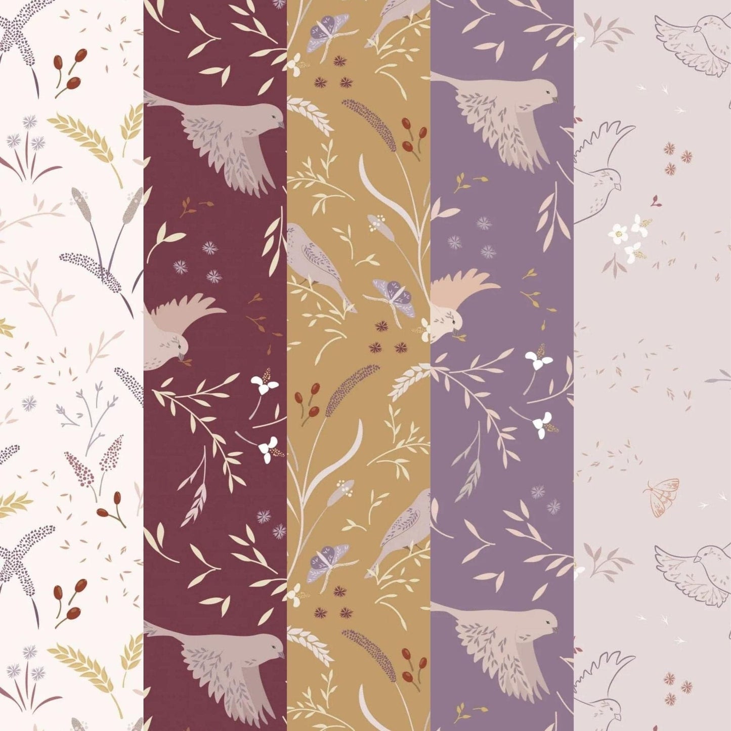 Fabric Fat quarter bundle x 5 - Meadowside by Lewis & Irene - Style 2