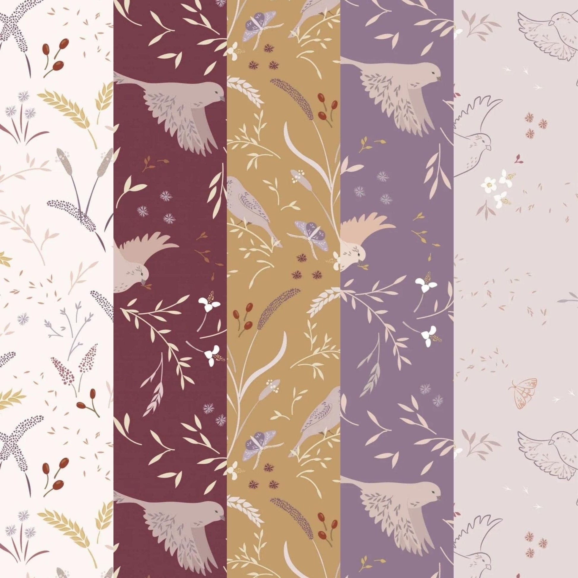 Fabric Fat quarter bundle x 5 - Meadowside by Lewis & Irene - Style 2