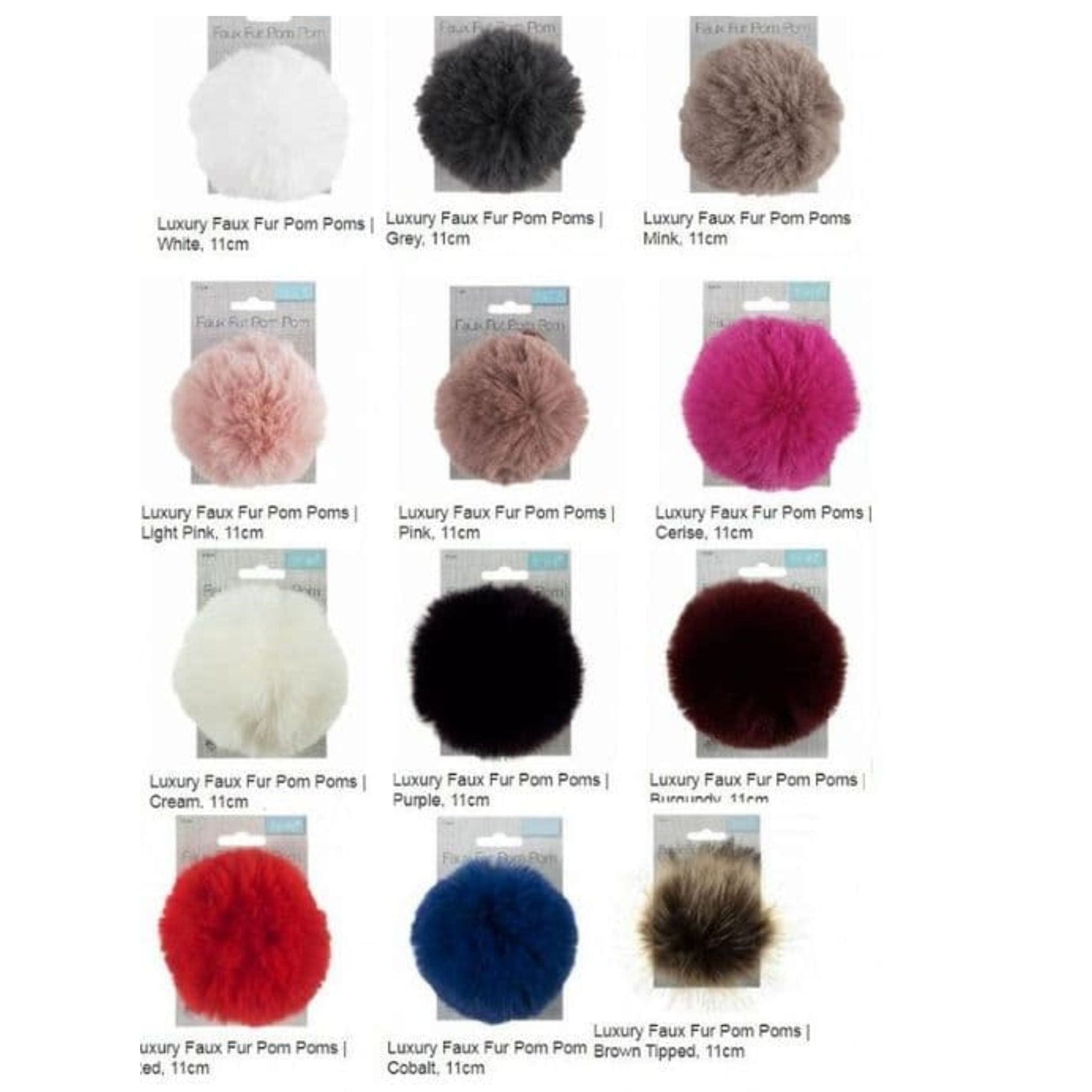 Pom Pom Faux fur hat Pom Pom - 11cm